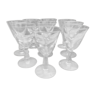 Set de 9 verres à pied vintage