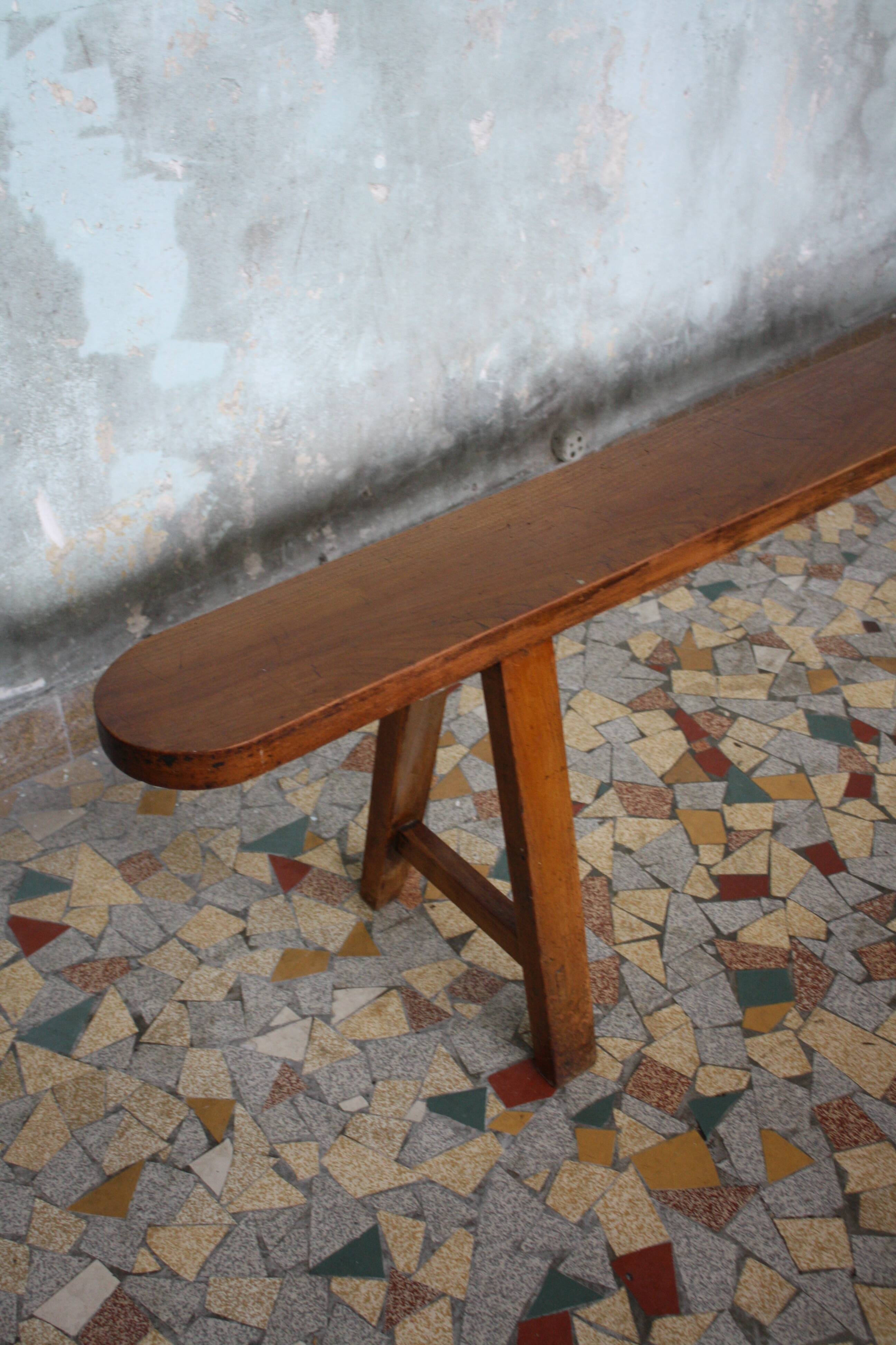 Old farm bench in cherry