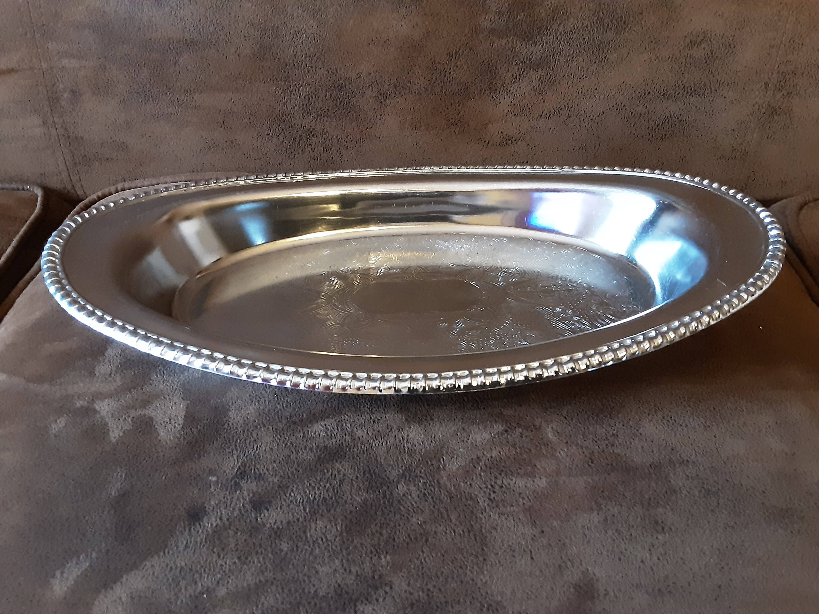 Large oval metal platter