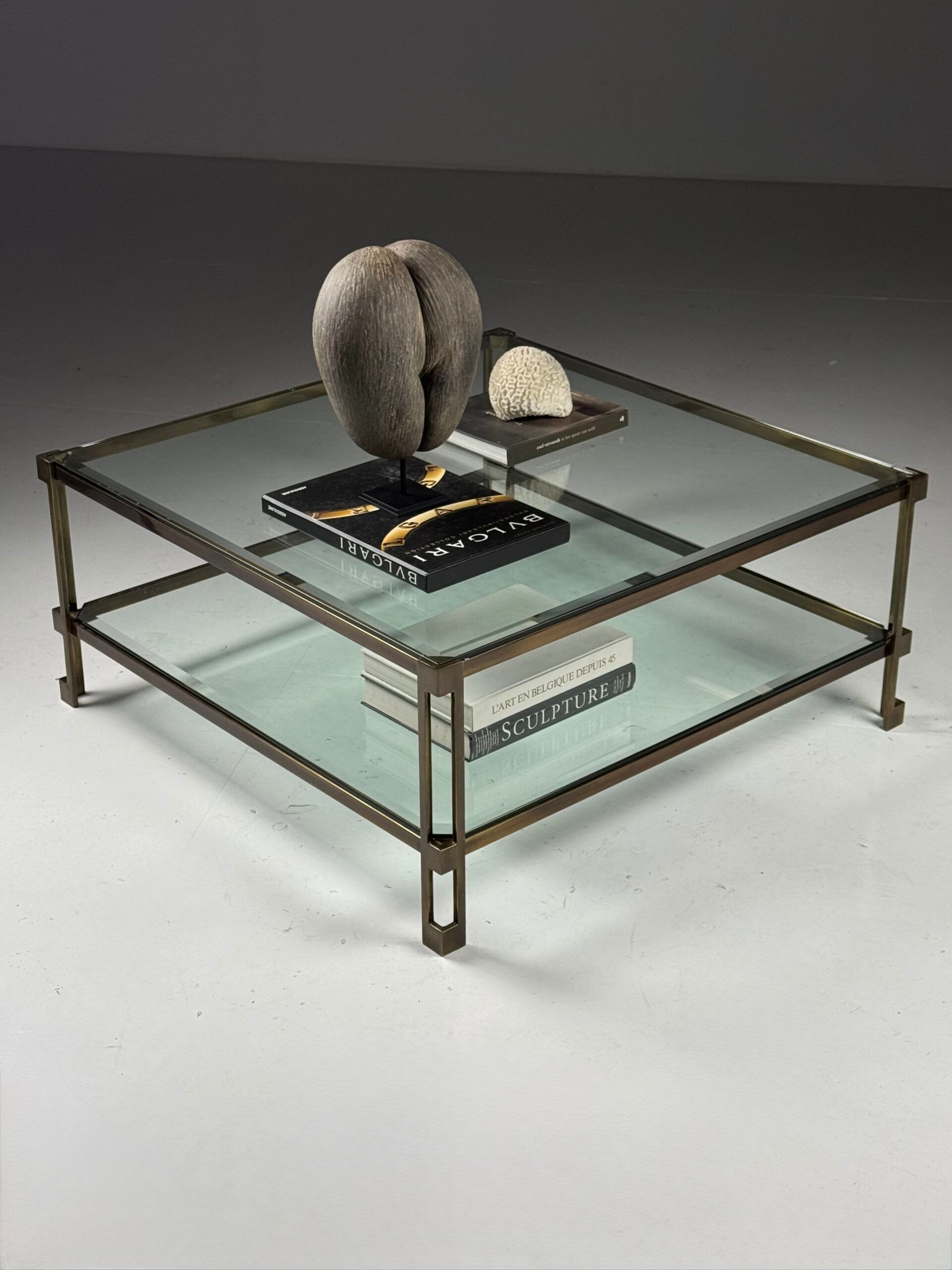 Table basse en verre vintage