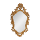 French Rococo or Baroque style facet-cut crest mirror in gilded carved wood