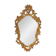 French Rococo or Baroque style facet-cut crest mirror in gilded carved wood