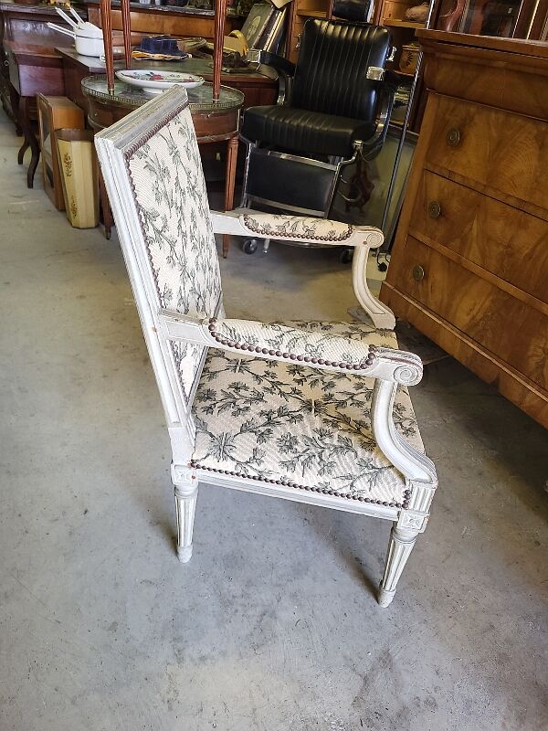 Armchair Louis XVl gray of the XlX th siecle