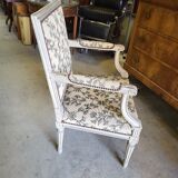 Armchair Louis XVl gray of the XlX th siecle