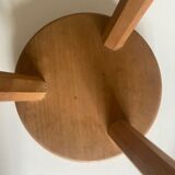 Wooden stool tripod hollow seat 1960