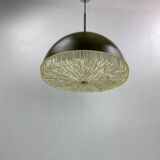 Space Age 1970 pendant light, brown and chrome