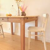 Art Deco sanded raw wood table