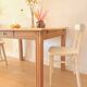 Art Deco sanded raw wood table