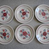 6 vintage Céranord St Amand flat plates from the 50s