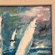 Original Swedish Oil on Panel – “Sailboats” by Bertil Thorell,  Signed