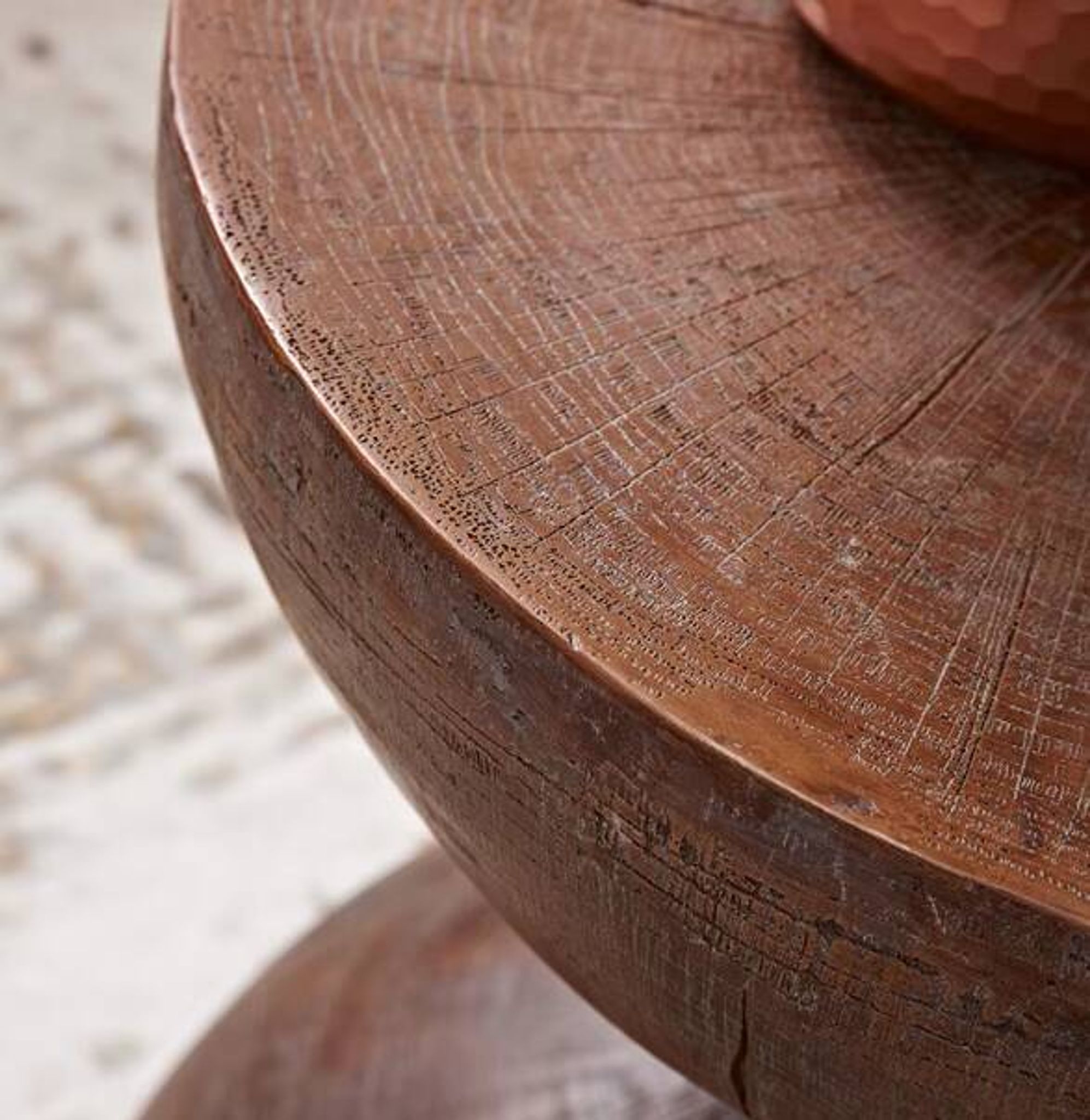 Wabi-Sabi Style Vintage Hourglass Shape Wooden Coffee Table, Living Room Furniture
