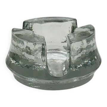 Vintage textured glass ashtray in the shape of a windmill.