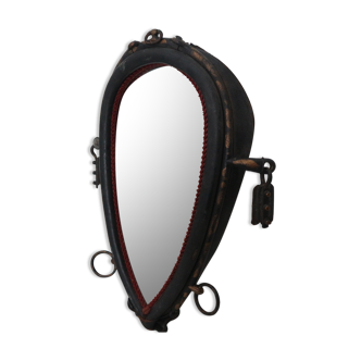 Vintage mirror made out of a horse collar