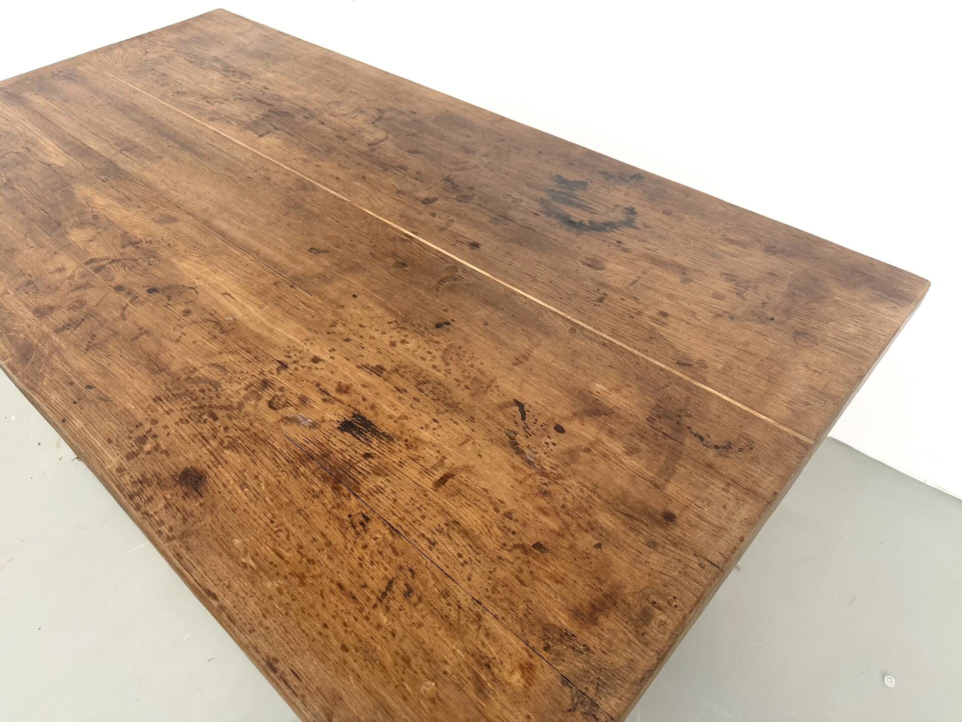 Solid oak trade counter, six drawers, France, circa 1920.