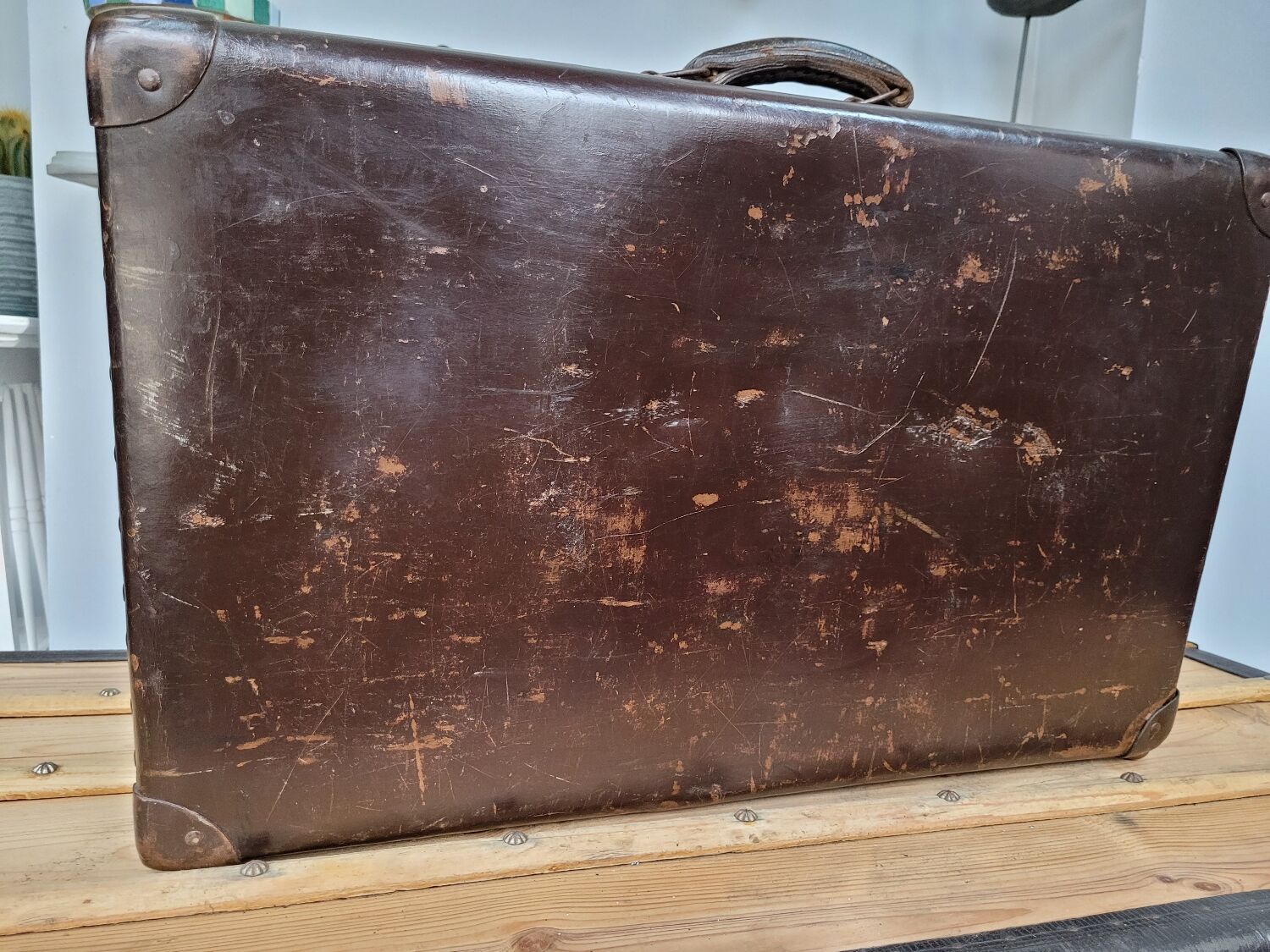 Antique cardboard suitcase