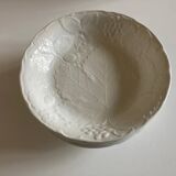 Set de 6 assiettes calotte en faïence anglaise Burleigh Davenport relief feuille de vigne et fraise