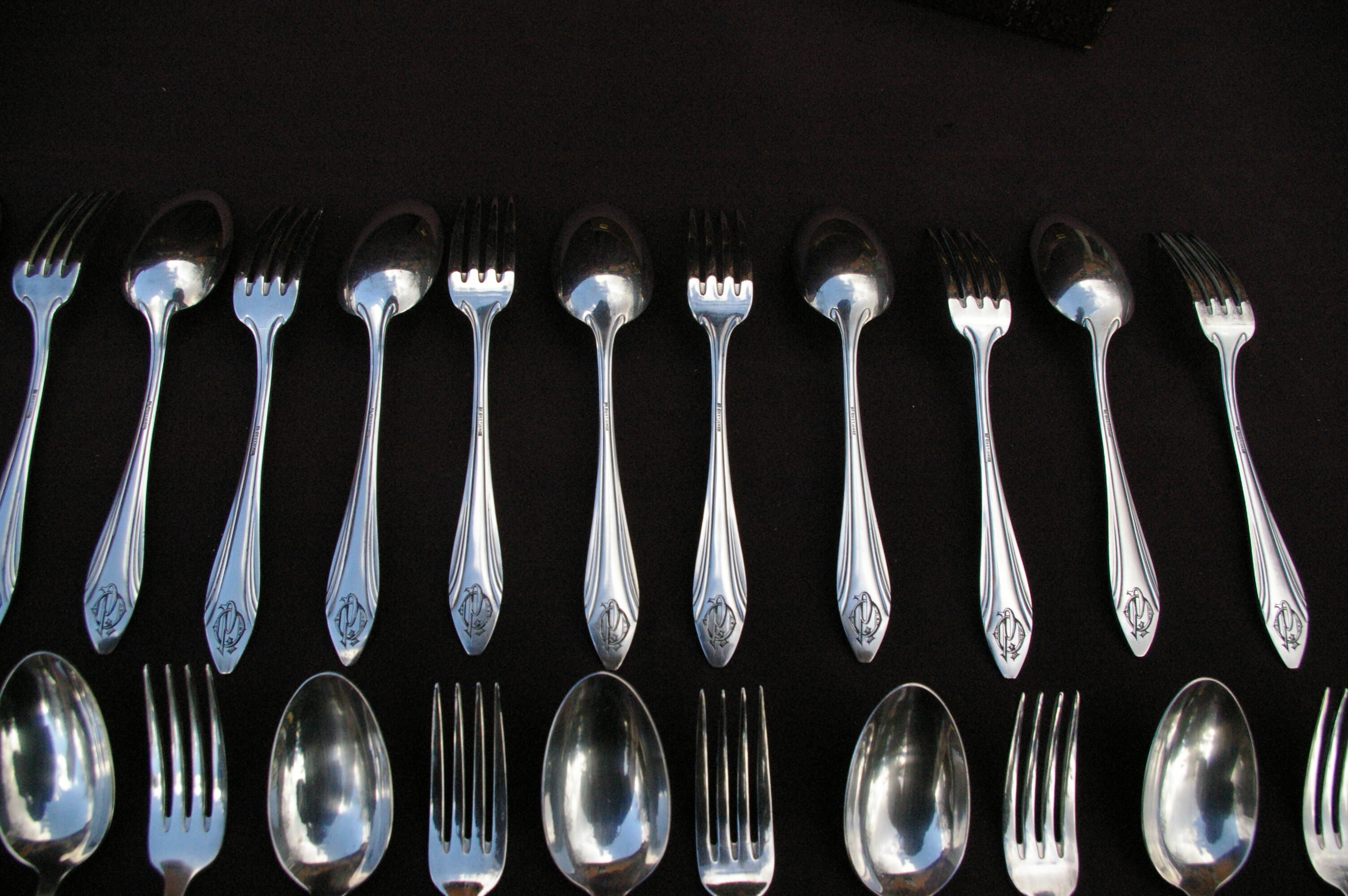 Ménagère entremet 24 pieces art deco goldsmith deetjen - forks/spoons