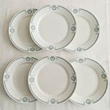 Set of 6 flat plates, ironstone, Petrus Regout, Empire.