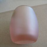Verre a dent soufflé et émaillé, verre rose