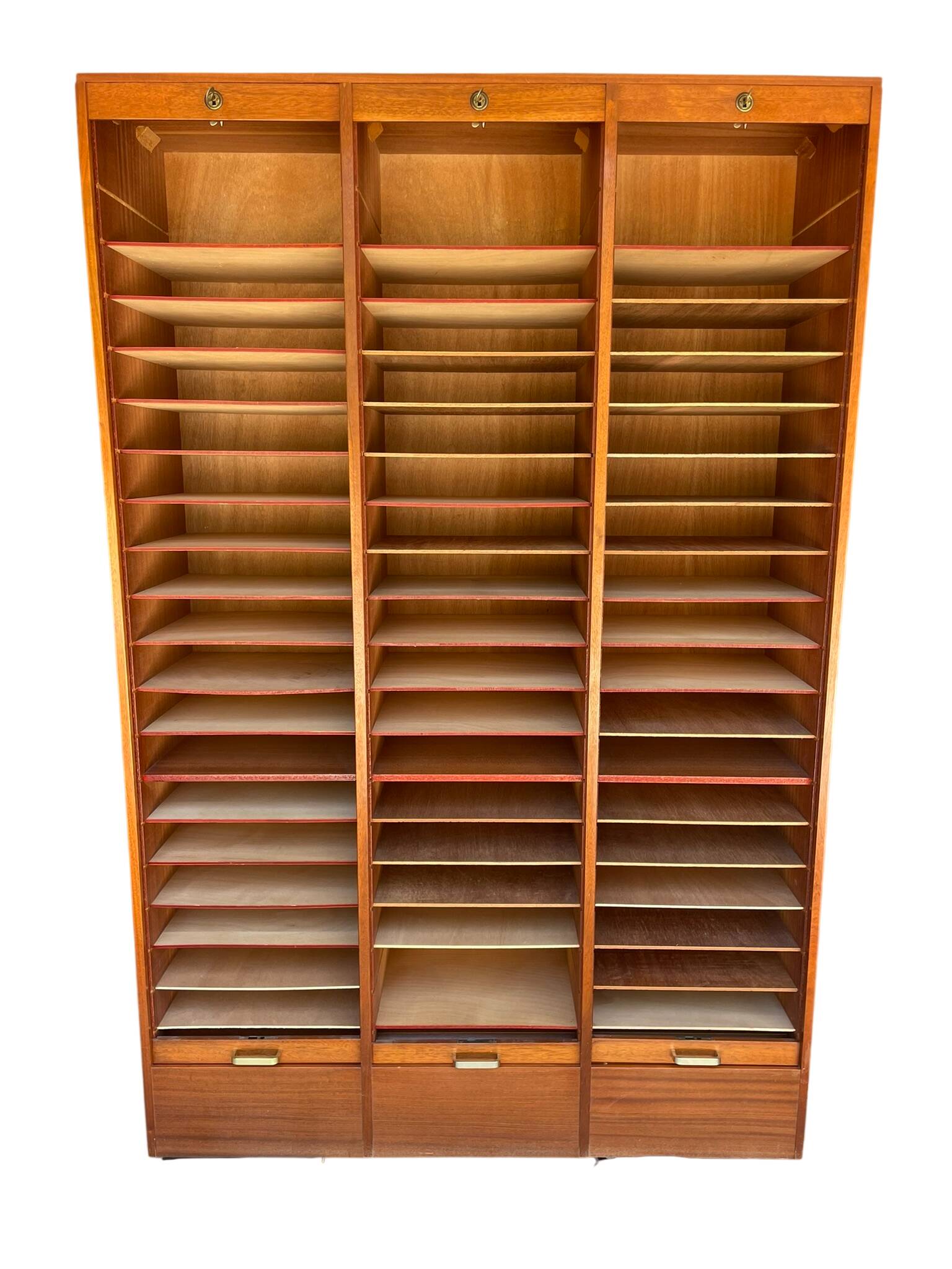 Vintage 1960s/1970s Filing Cabinet with 3 Curtains