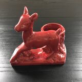 Red doe candle holder