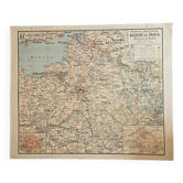 Grande carte scolaire Vidal-Lablache Bassin de Paris Région du Nord – Années 50