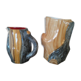 Duo of ceramics "wood" of Vallauris