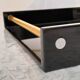 Black and gold lacquered wooden tray