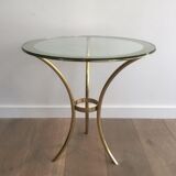 Pair of round gold side tables