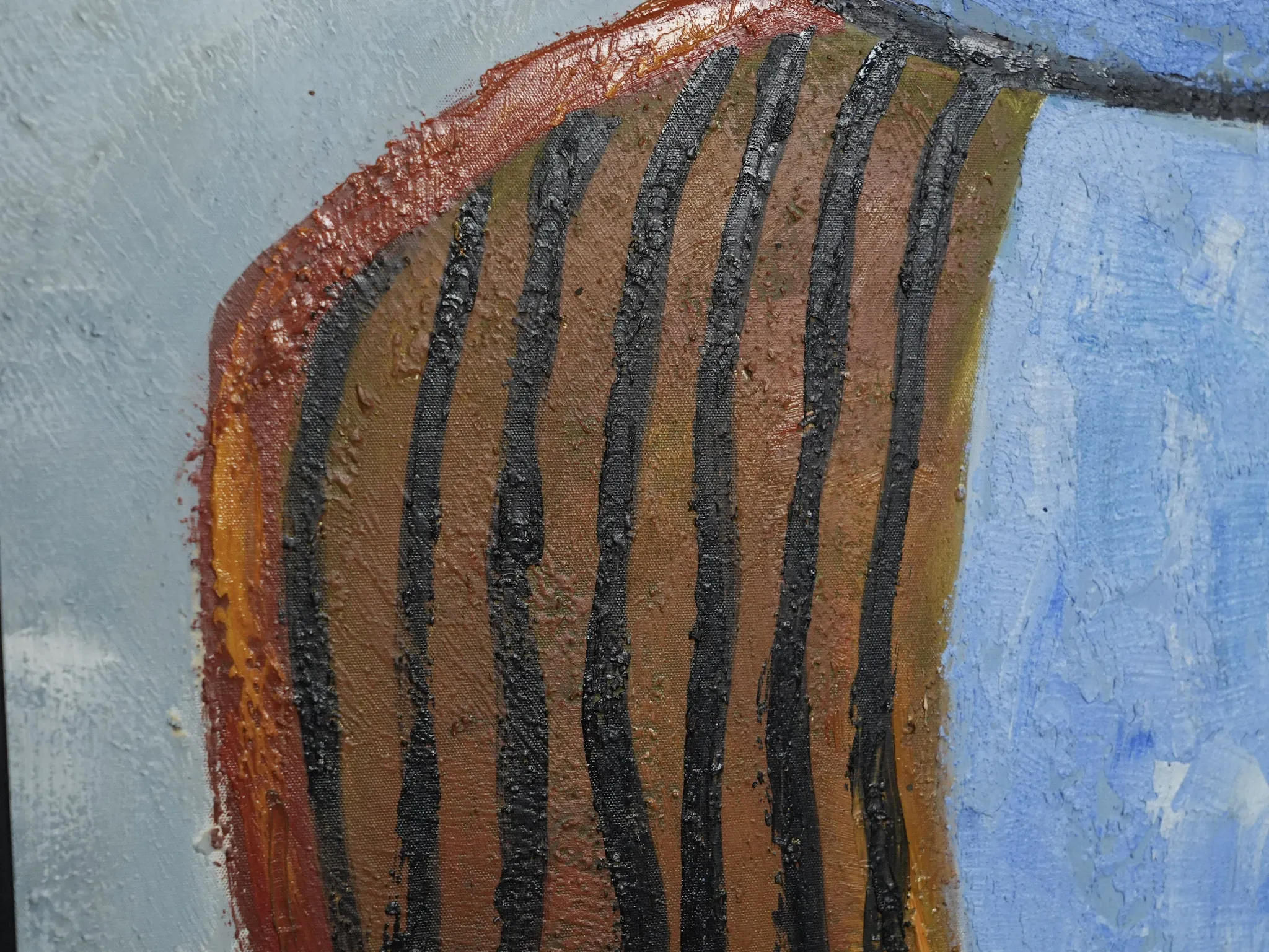 Large-scale “Le Regard” oil painting after Karel Appel, Netherlands, 1990s