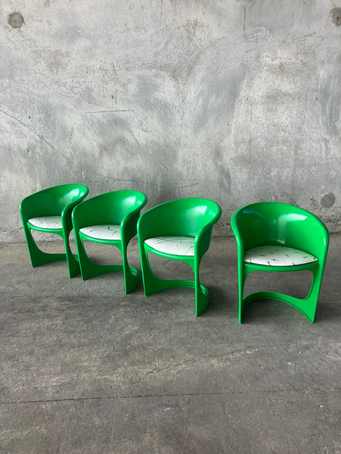 Set of four Steen Ostergaard chairs for Cado, Denmark, 1974.