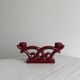 Vintage burgundy red ceramic candlestick