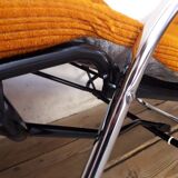 Deckchair Lama chrome vintage fabric