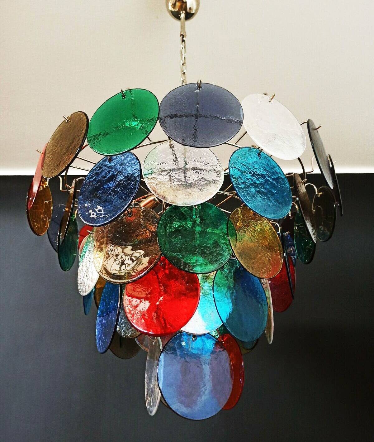 Vintage Murano glass chandelier with 10 lights, Italy 1980.