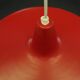 Danish red metal pendant lamp, industrial style, 1960s