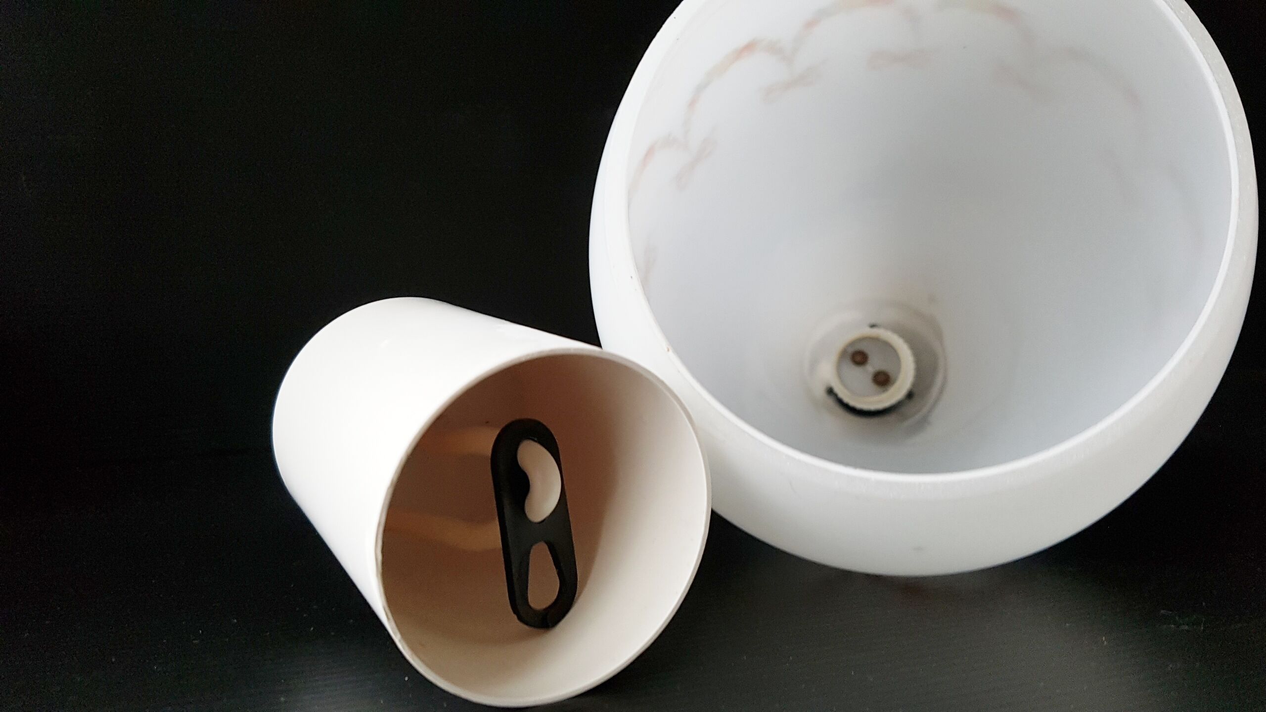 Very nice chandelier suspension "Small knots" 1950 glass Opal vintage 50s