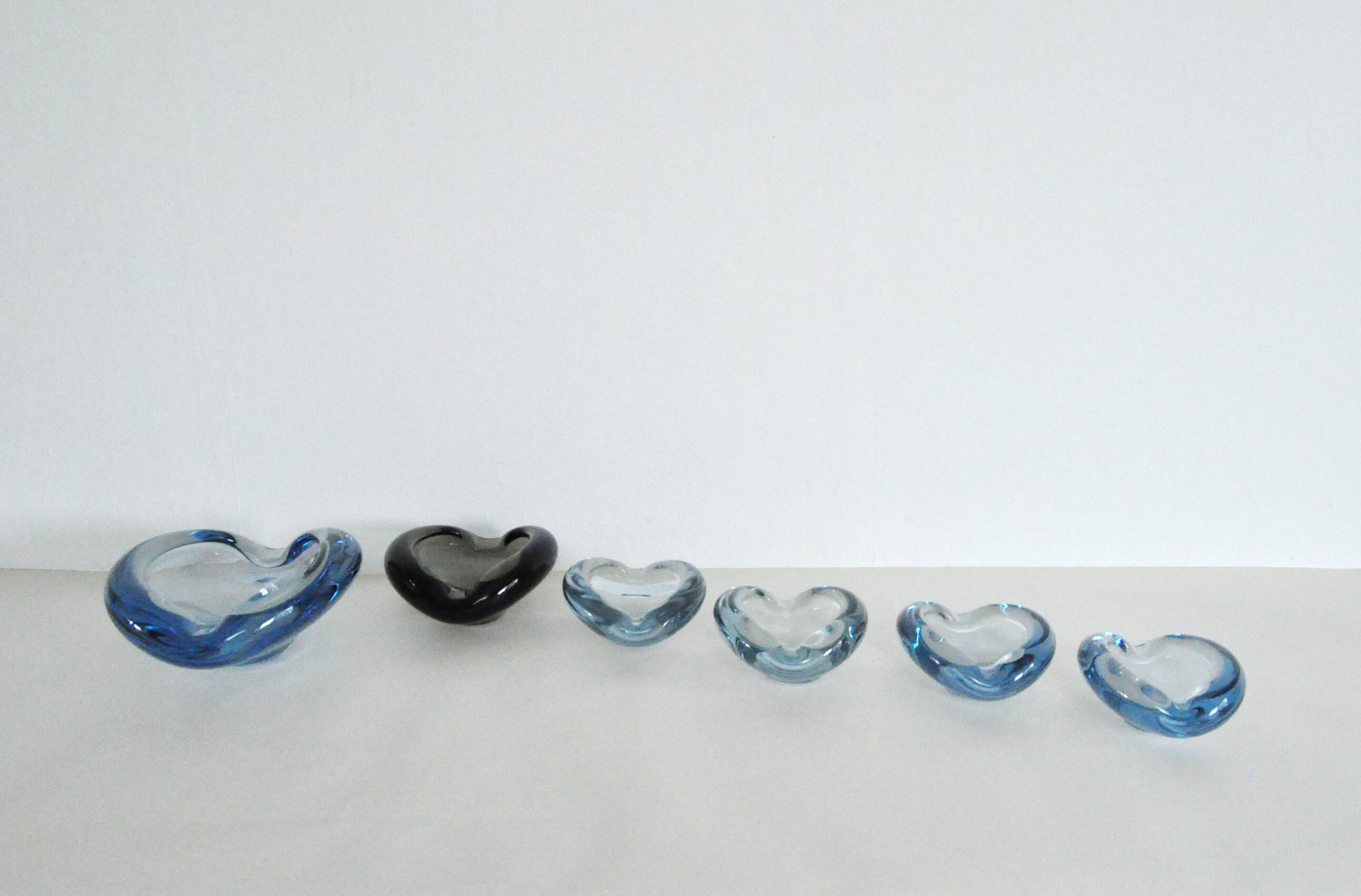 Smaller dishes or ashtrays designed for Holmegaard, 1950s to 1970s