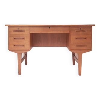 Scandinavian Danish double-sided honey teak desk