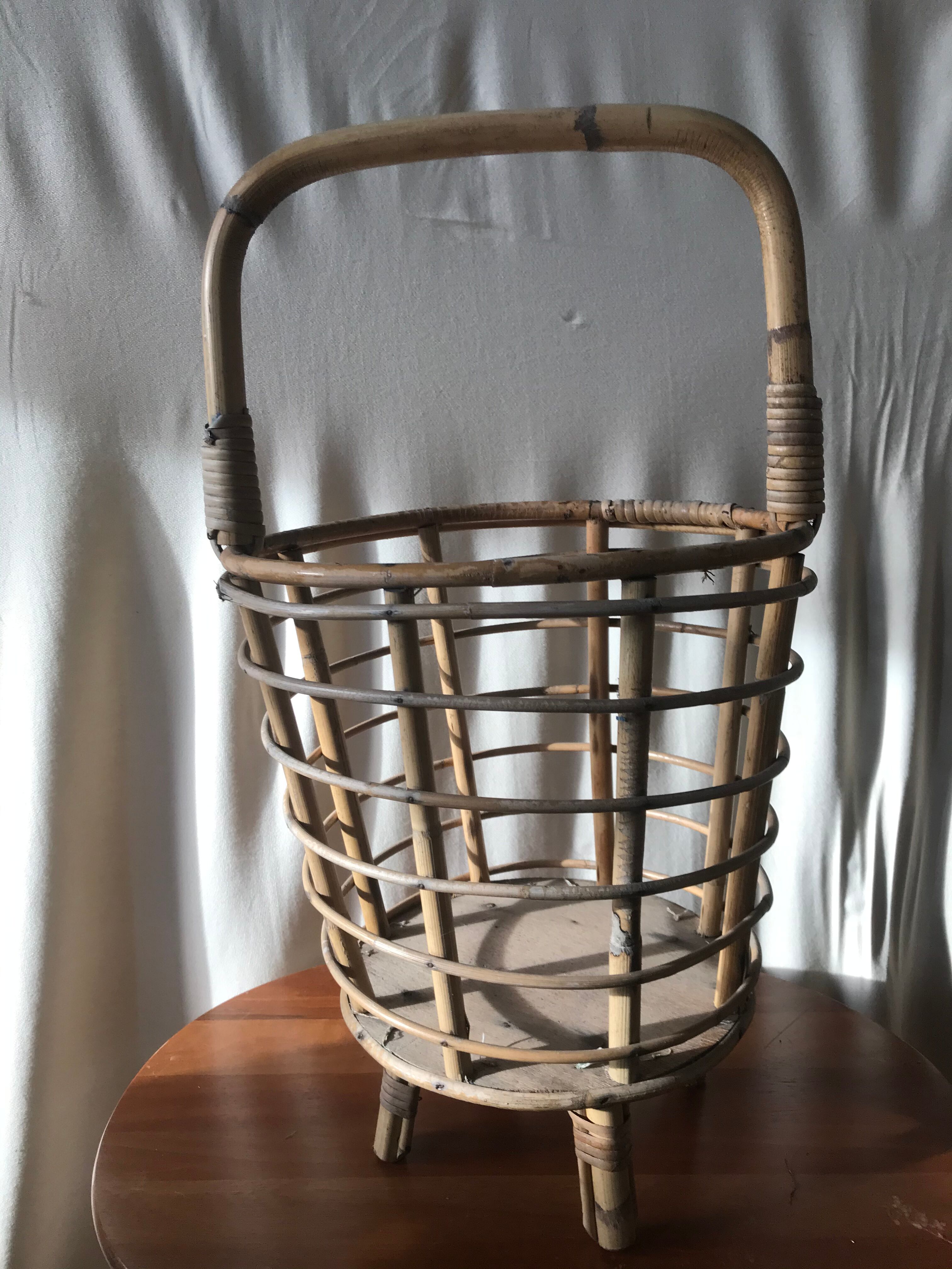Rattan sewing basket