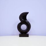 statue vintage en granit noir de Leonardo Nierman