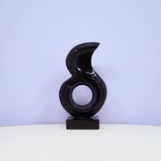 statue vintage en granit noir de Leonardo Nierman