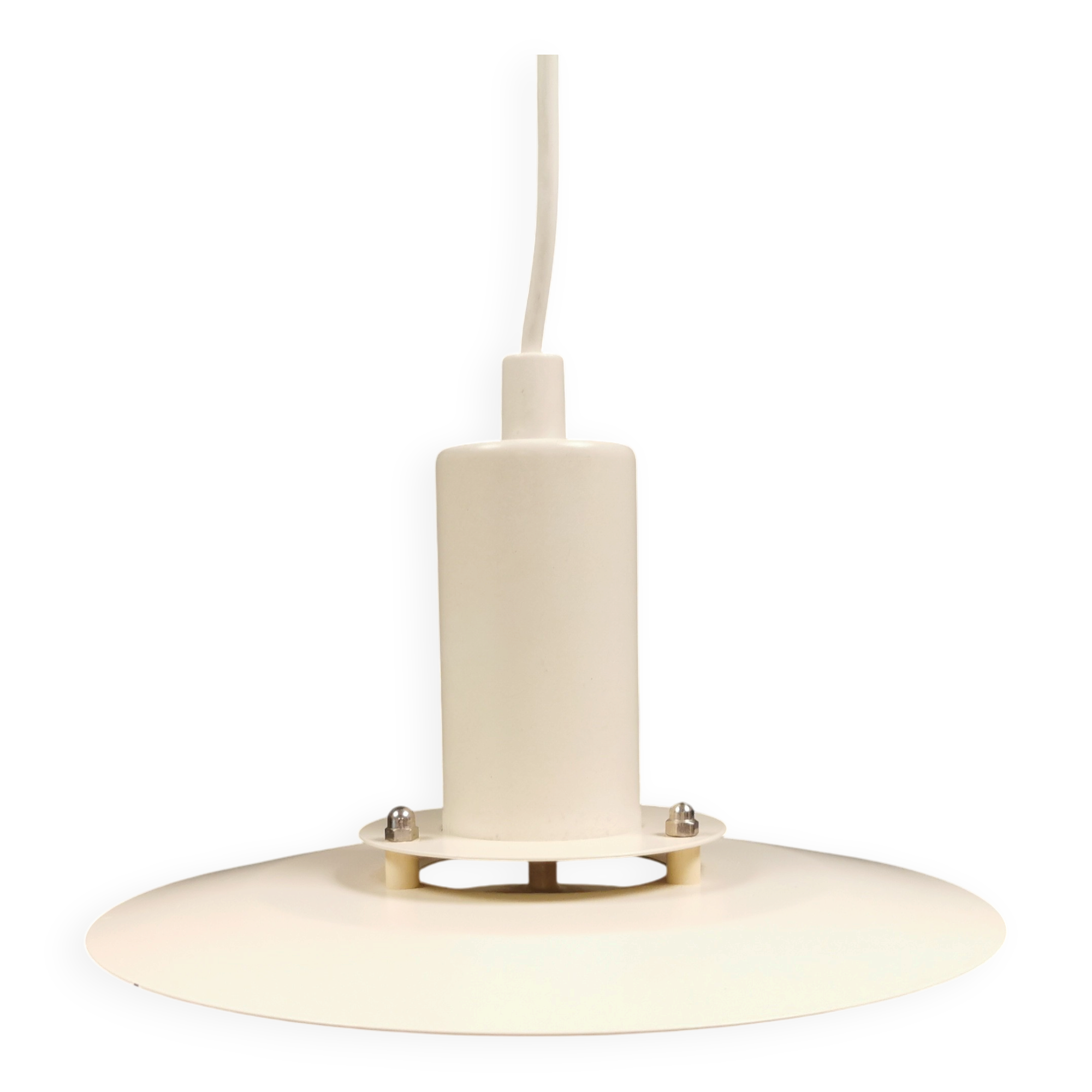 Une lampe suspendue minimaliste blanche de Lyfa Danemark, années 1980.