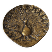 Catch-all / bowl in brass - Peacock pattern