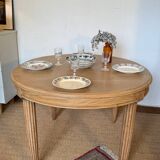 Table à manger extensible ovale Art Déco en bois