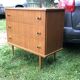 Commode pieds fuseau bois clair 1960