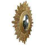 Miroir soleil Sunburst XL en résine dorée