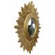 Miroir soleil Sunburst XL en résine dorée