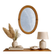 Large oval wall mirror in bamboo – bohemian chic style – 1960s–1970s