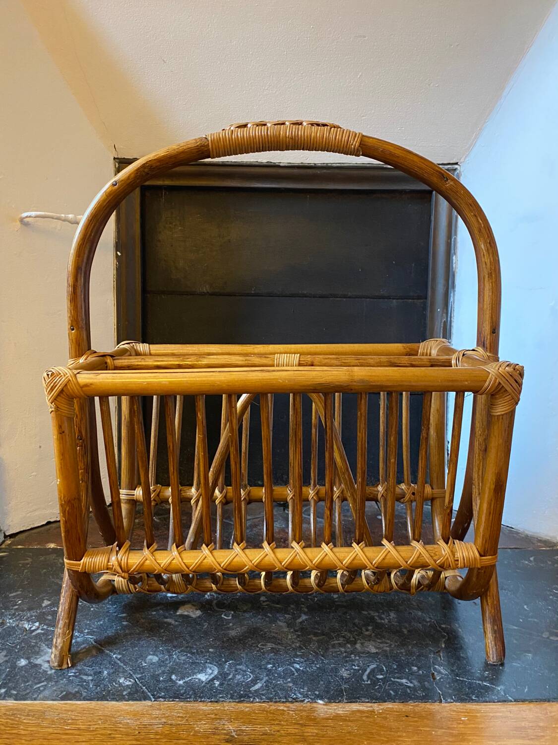 Bamboo magazine rack, 1960s