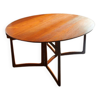 Rarissime - Table danoise 20/59 vintage Drop Leaf en teck de Peter Hvidt et Orla Mølgaard Nielsen pour France & Søn - 6 - 8 personnes